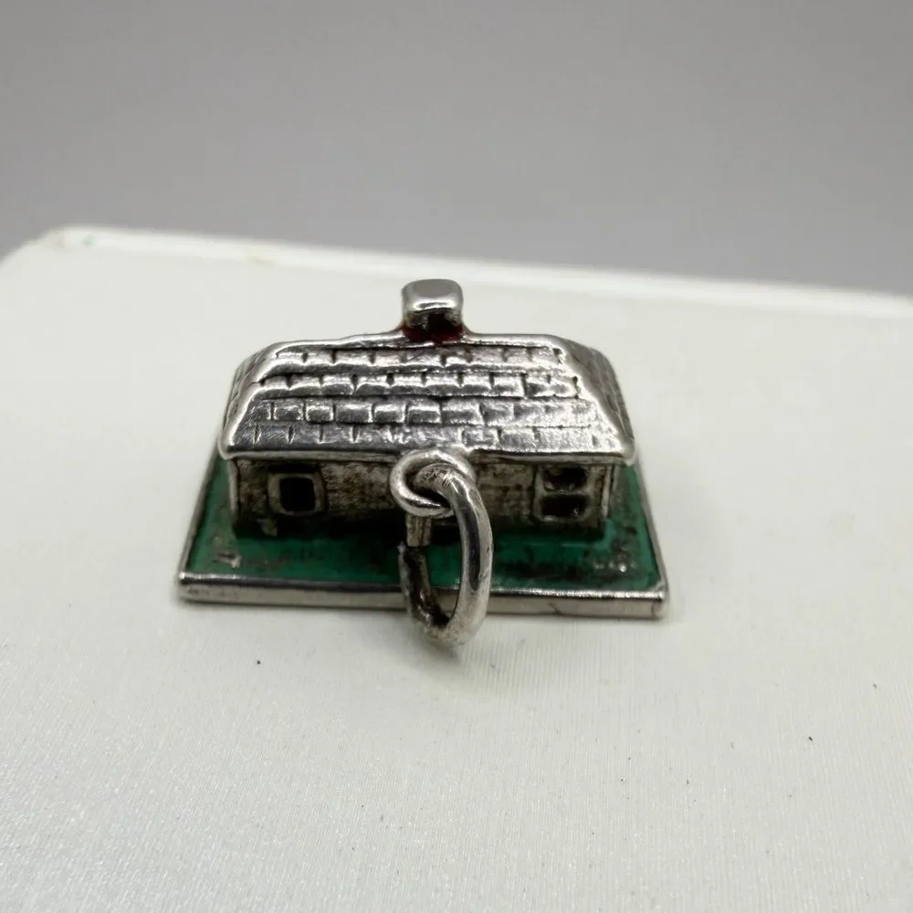 Vintage Sterling Silver‎ and Enamel House Charm/Pendant!